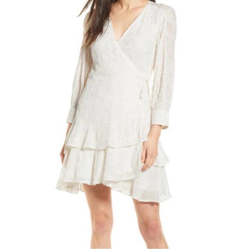 All Saints White Layered Long Sleeve Dress
